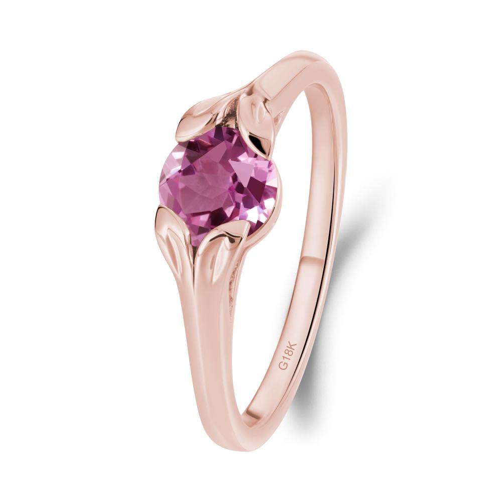 Leaf Inspired Pink Sapphire Engagement Ring - LUO Jewelry #metal_18k rose gold