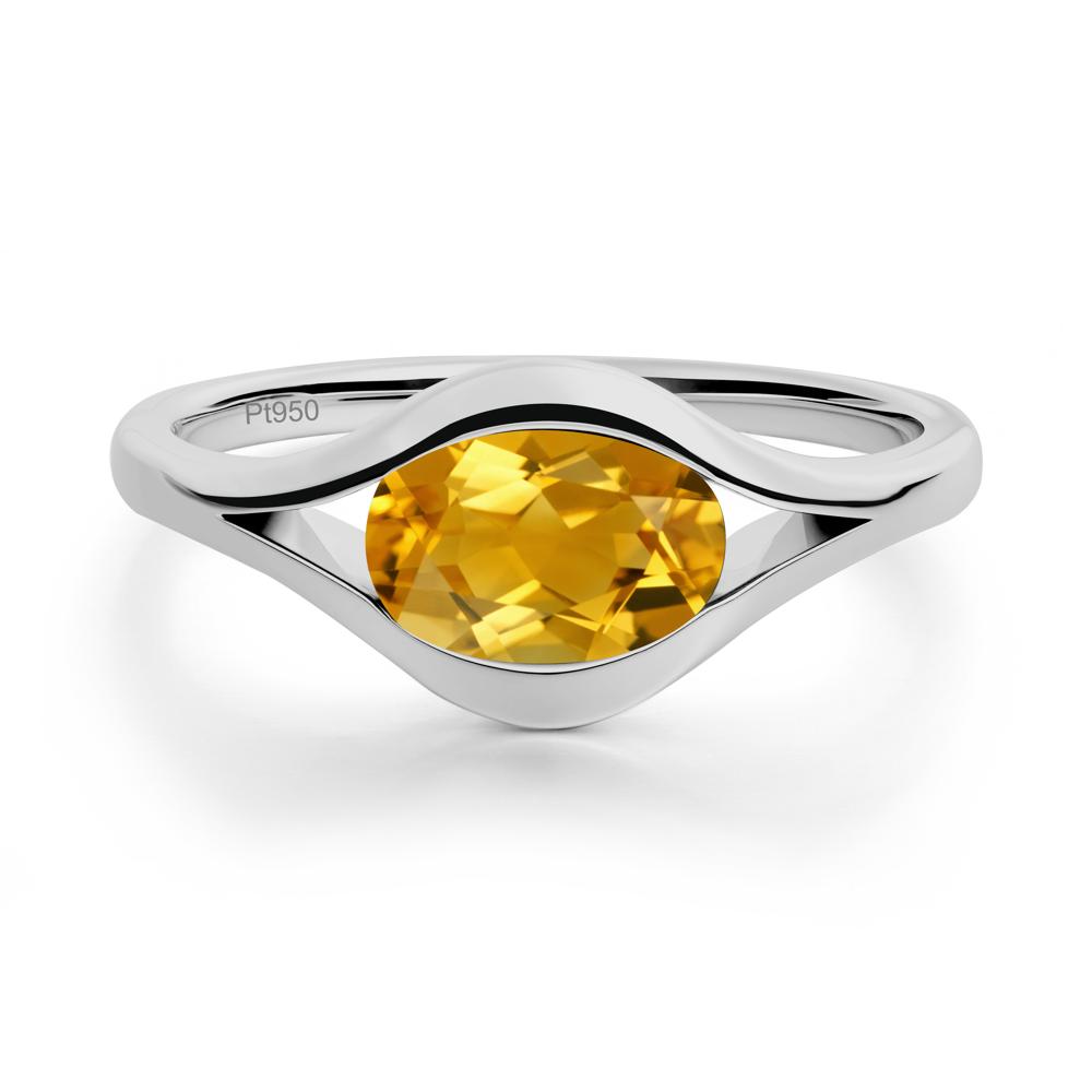 Oval Citrine Evil Eye Ring - LUO Jewelry #metal_platinum