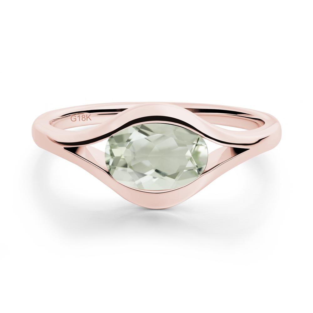 Oval Green Amethyst Evil Eye Ring - LUO Jewelry #metal_18k rose gold