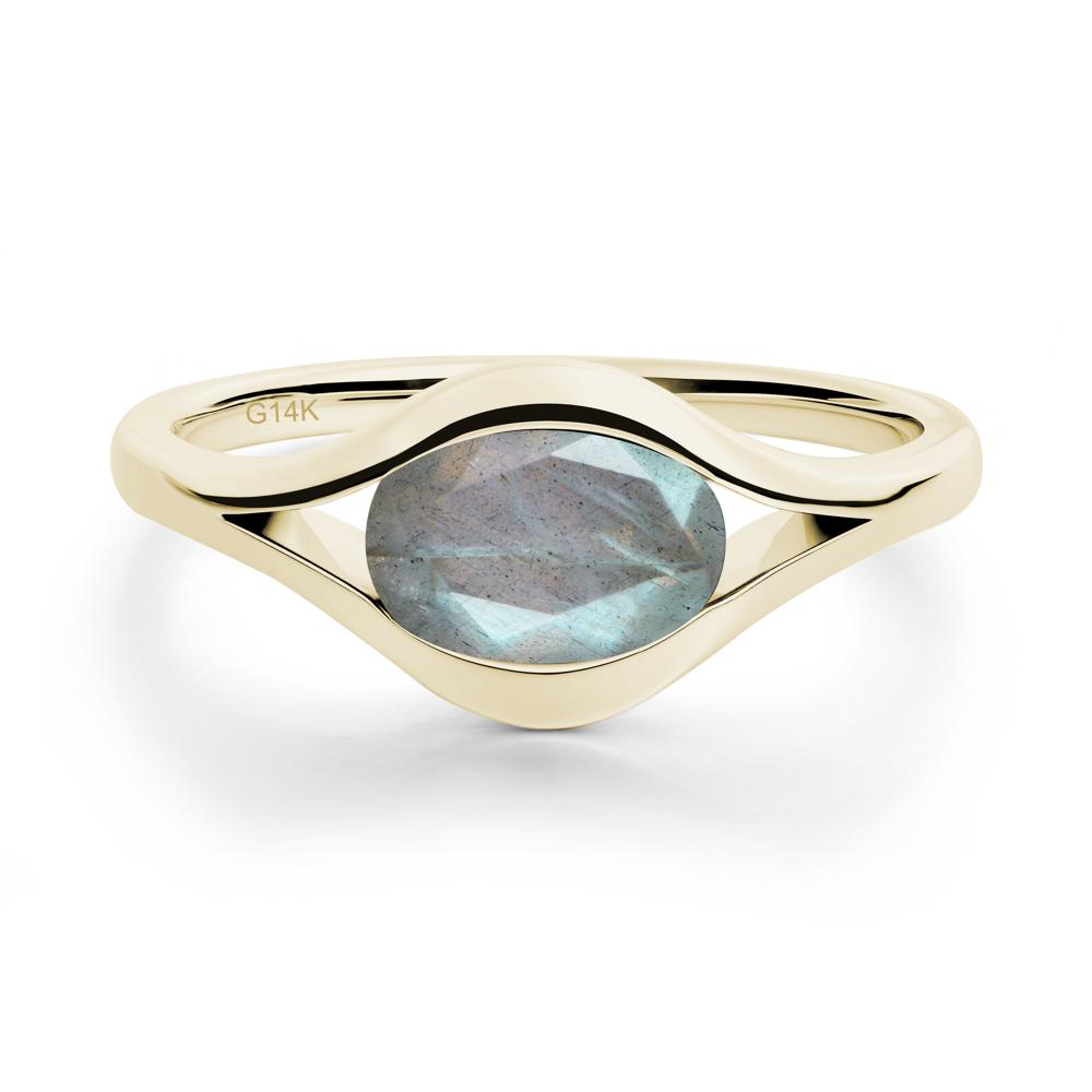 Oval Labradorite Evil Eye Ring - LUO Jewelry #metal_14k yellow gold