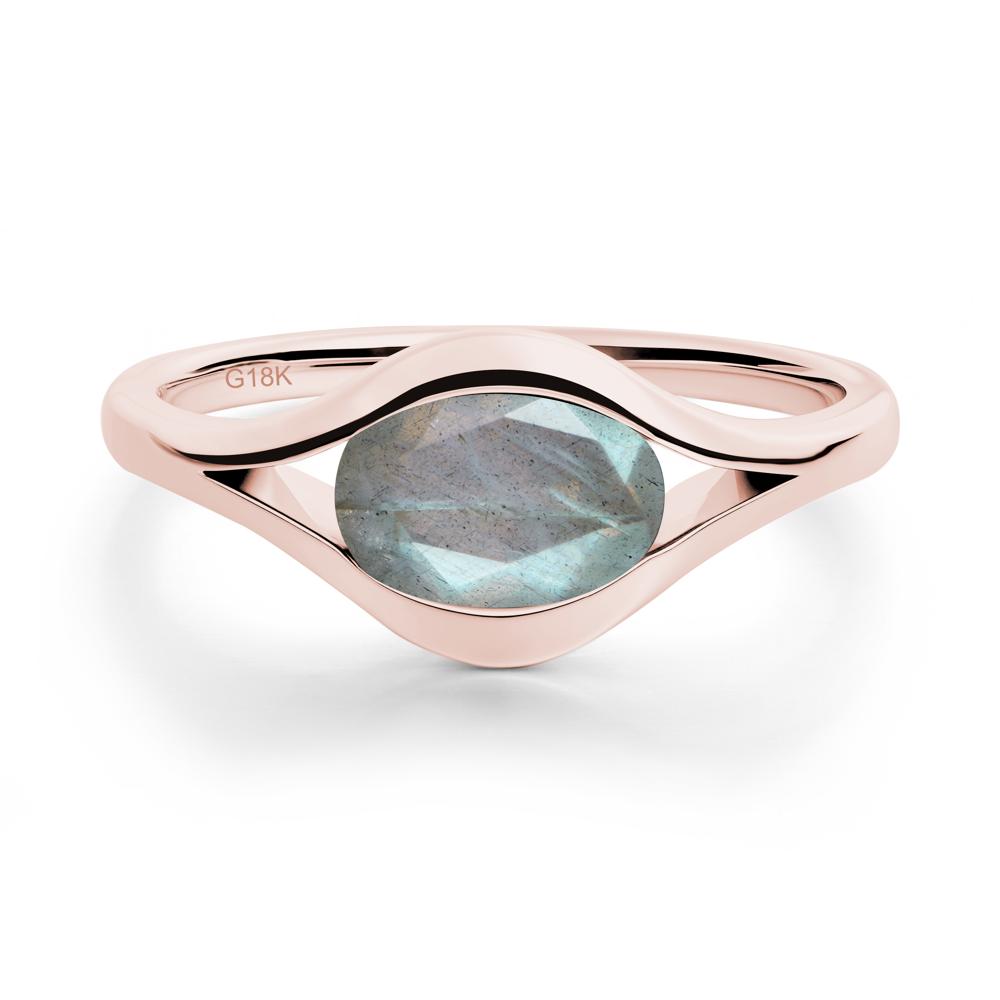 Oval Labradorite Evil Eye Ring - LUO Jewelry #metal_18k rose gold