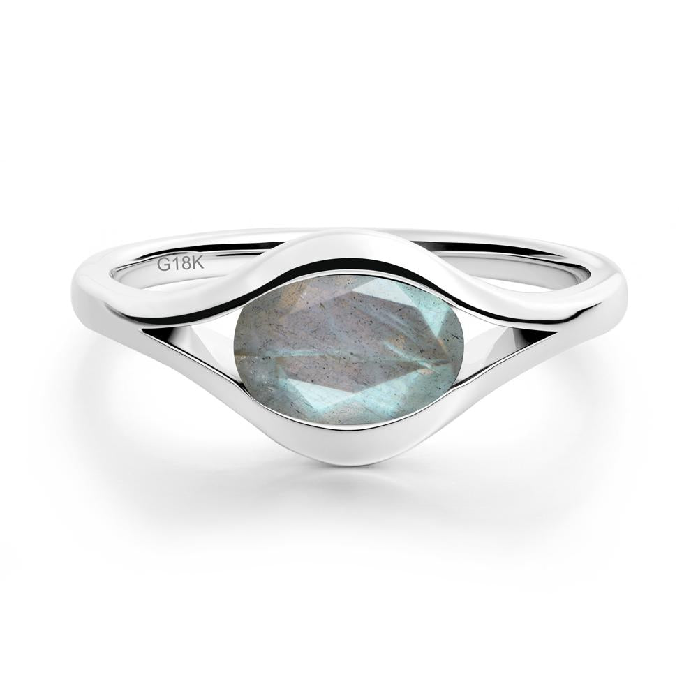 Oval Labradorite Evil Eye Ring - LUO Jewelry #metal_18k white gold