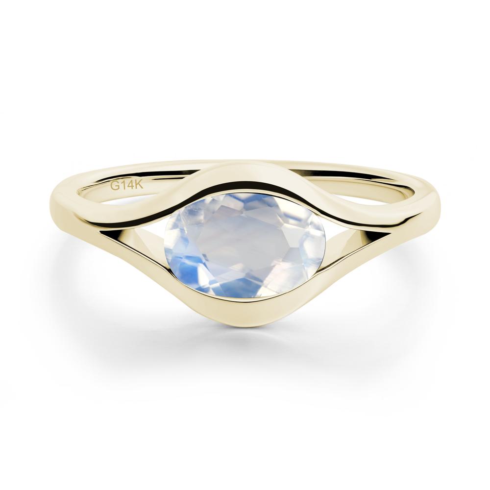 Oval Moonstone Evil Eye Ring - LUO Jewelry #metal_14k yellow gold
