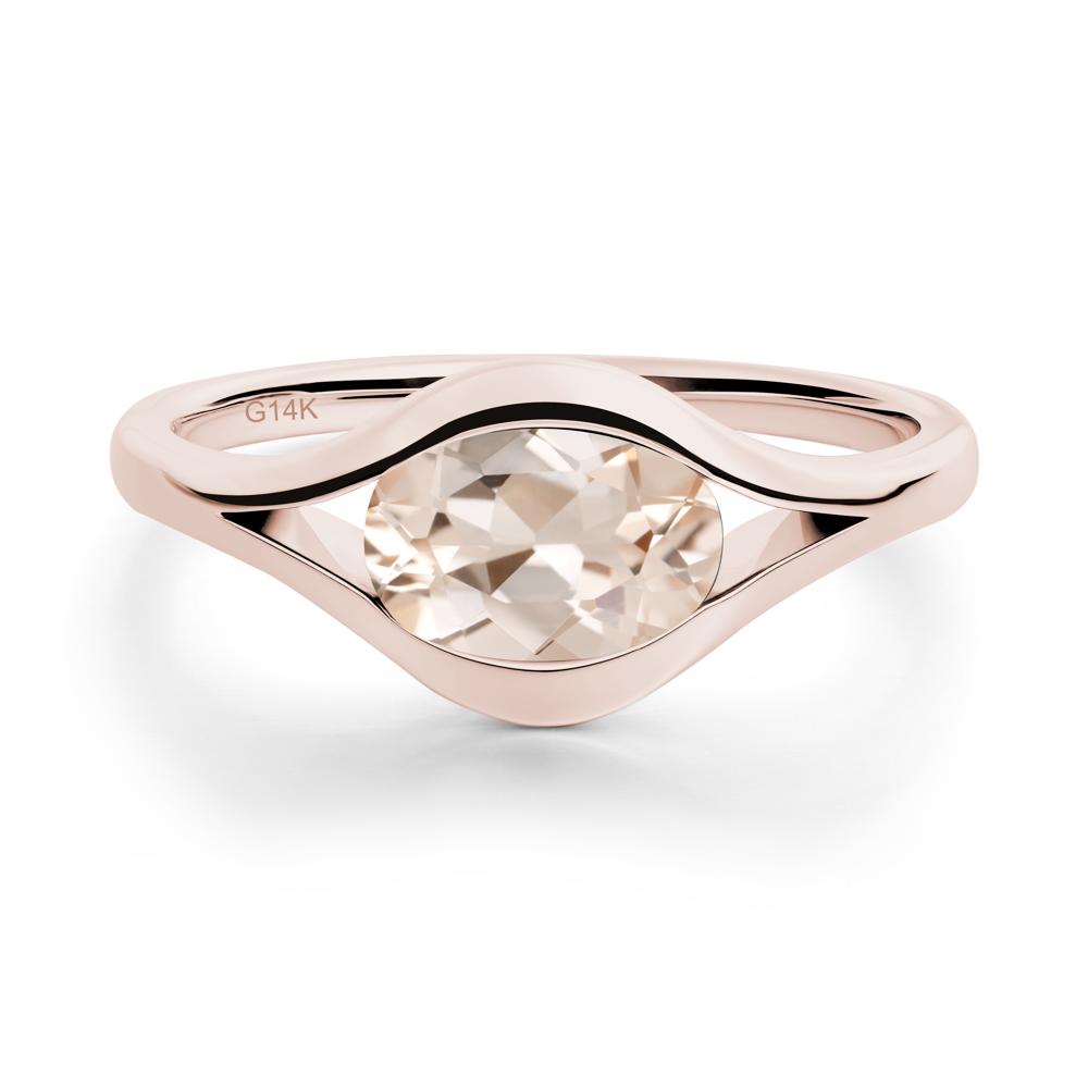Minimalist Bezel Set Morganite Ring - LUO Jewelry #metal_14k rose gold