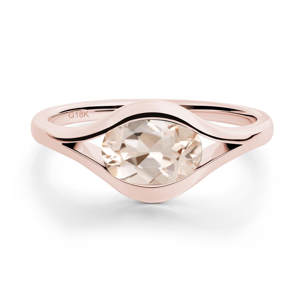 Minimalist Bezel Set Morganite Ring - LUO Jewelry #metal_18k rose gold