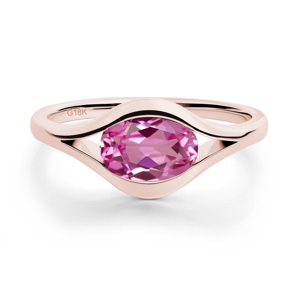 Minimalist Bezel Set Pink Sapphire Ring - LUO Jewelry #metal_18k rose gold