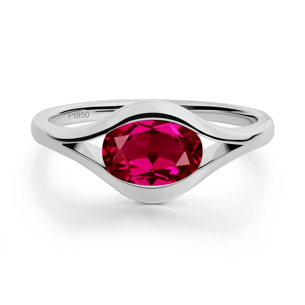 Oval Ruby Evil Eye Ring - LUO Jewelry #metal_platinum