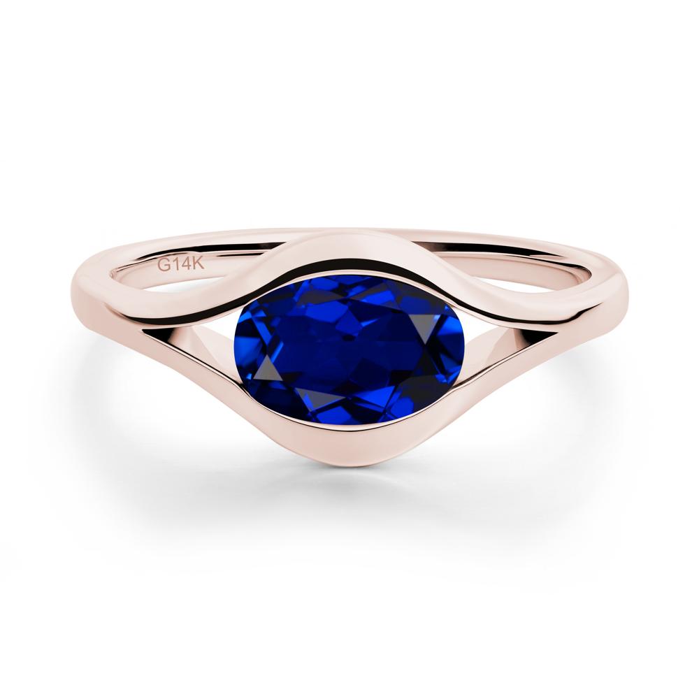 Minimalist Bezel Set Sapphire Ring - LUO Jewelry #metal_14k rose gold