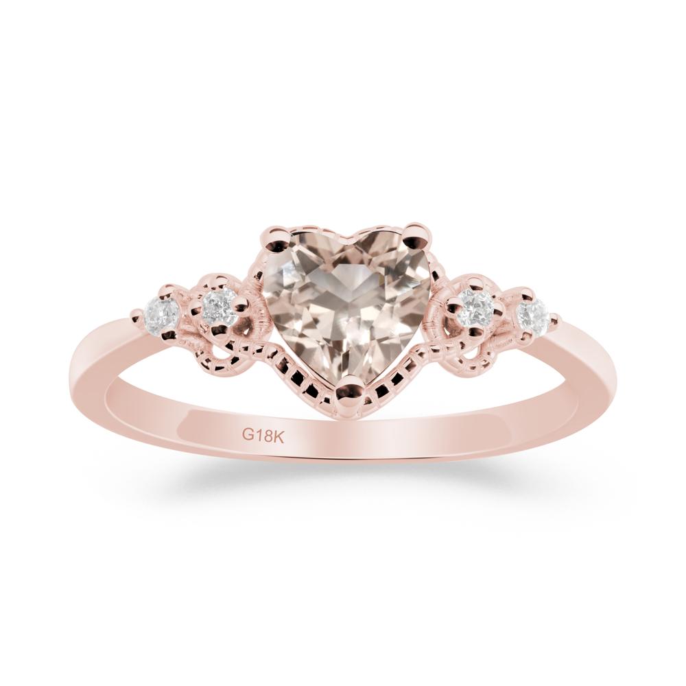 Creative Heart Shaped Morganite Ring - LUO Jewelry #metal_18k rose gold