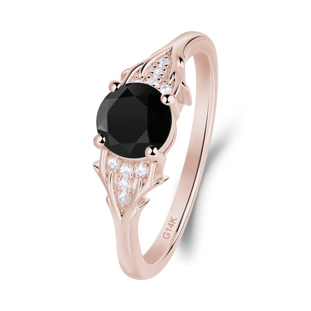 Nature Inspired Twig Textures Black Spinel Ring | LUO