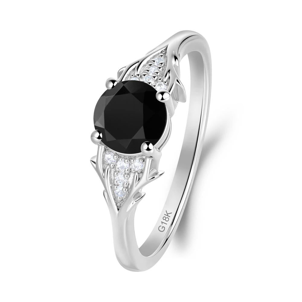 Nature Inspired Twig Textures Black Spinel Ring | LUO