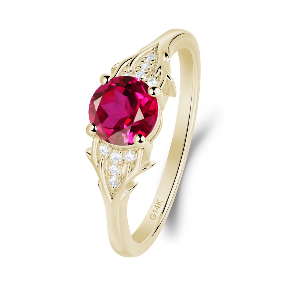 Nature Inspired Twig Textures Ruby Ring | LUO