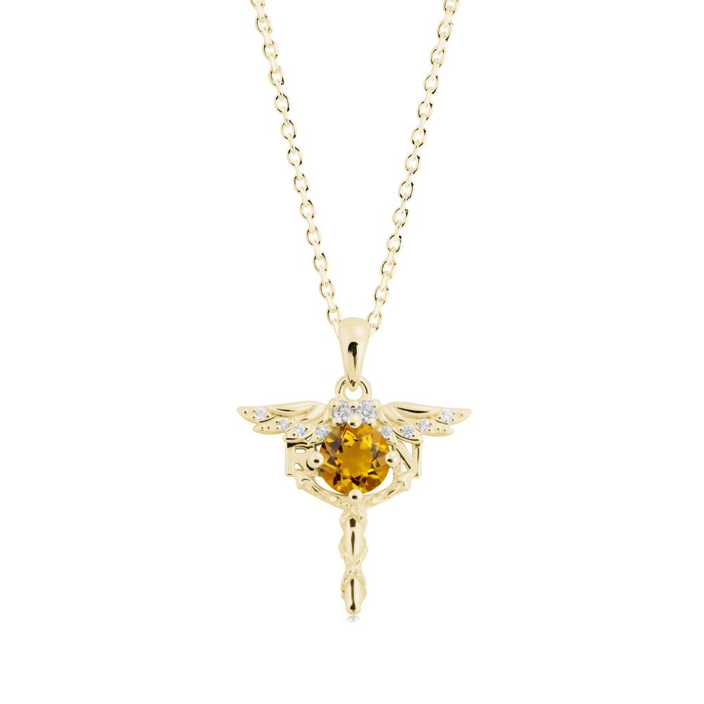 Citrine Necklace for Registered Nurse Graduation - LUO Jewelry #metal_18k yellow gold