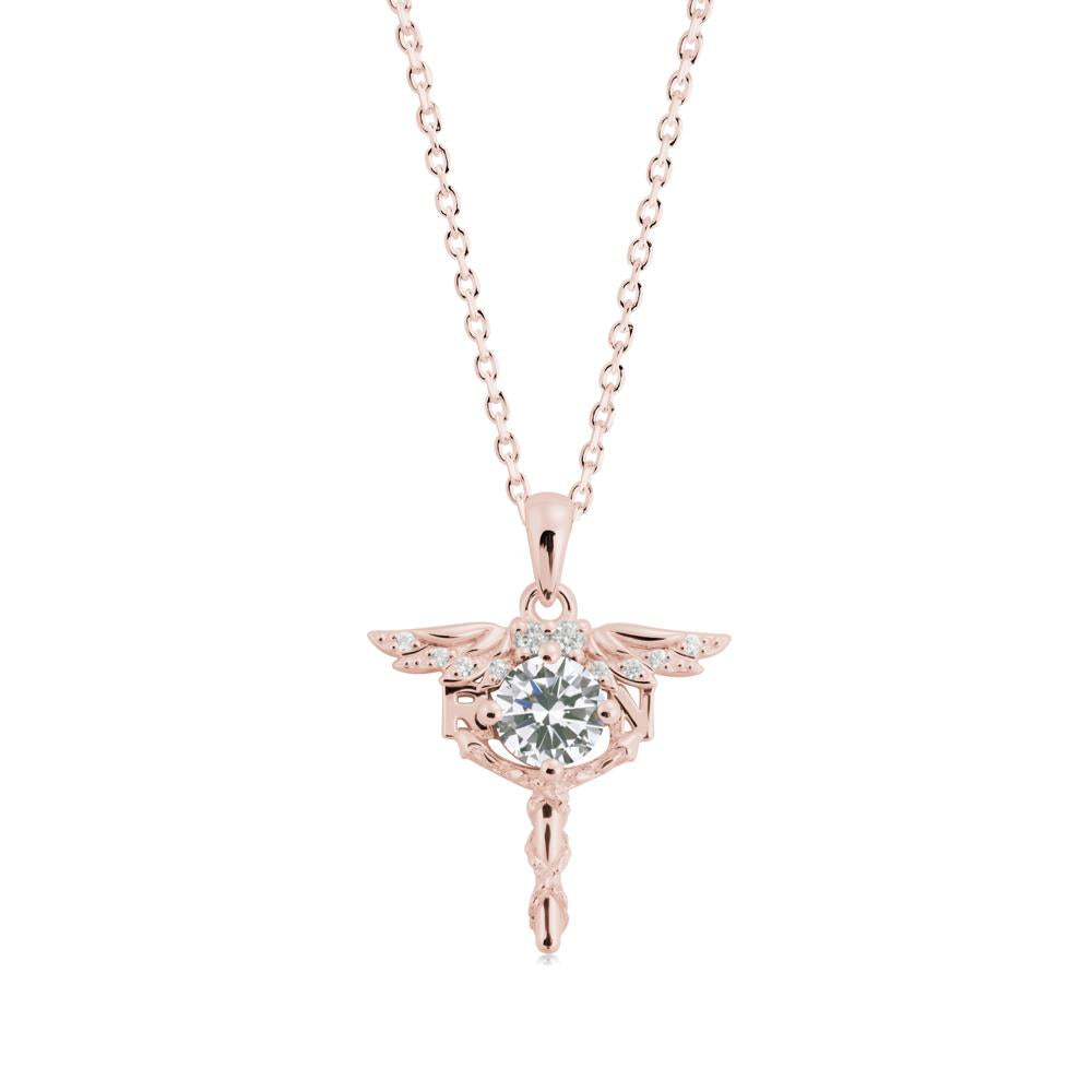 Cubic Zirconia Registered Nurse Necklace - LUO Jewelry #metal_18k rose gold