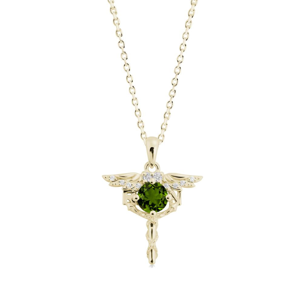 Diopside Rn Nurse Necklace - LUO Jewelry #metal_14k yellow gold