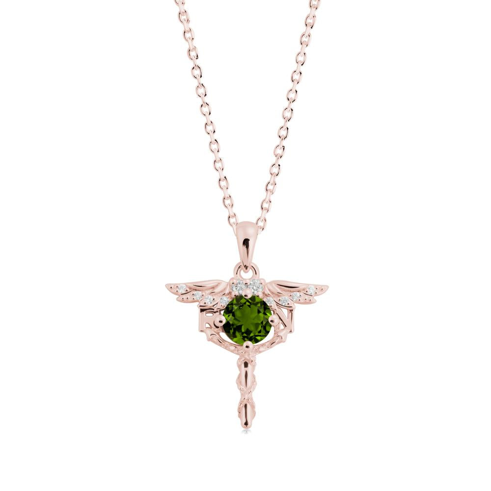 Diopside Rn Nurse Necklace - LUO Jewelry #metal_18k rose gold