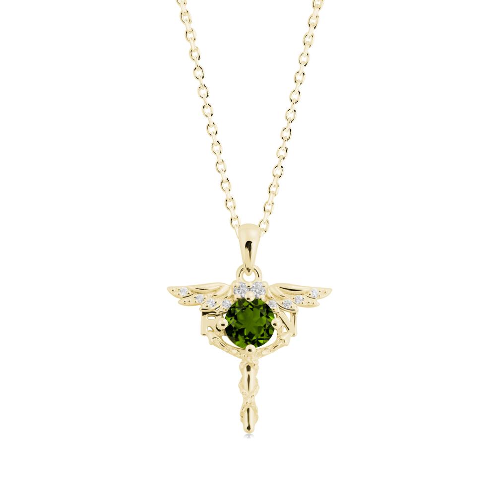 Diopside Rn Nurse Necklace - LUO Jewelry #metal_18k yellow gold