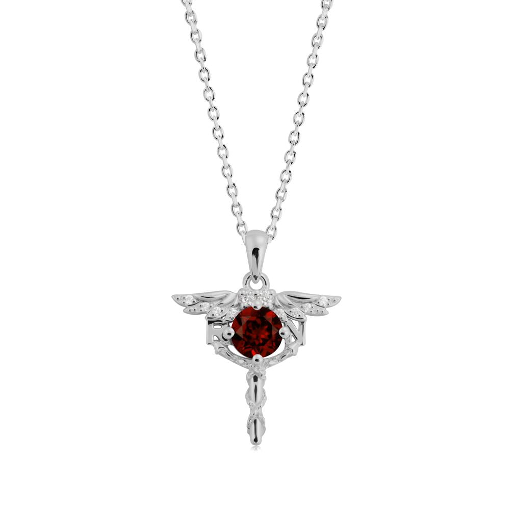 Garnet Rn Nurse Necklace - LUO Jewelry #metal_platinum
