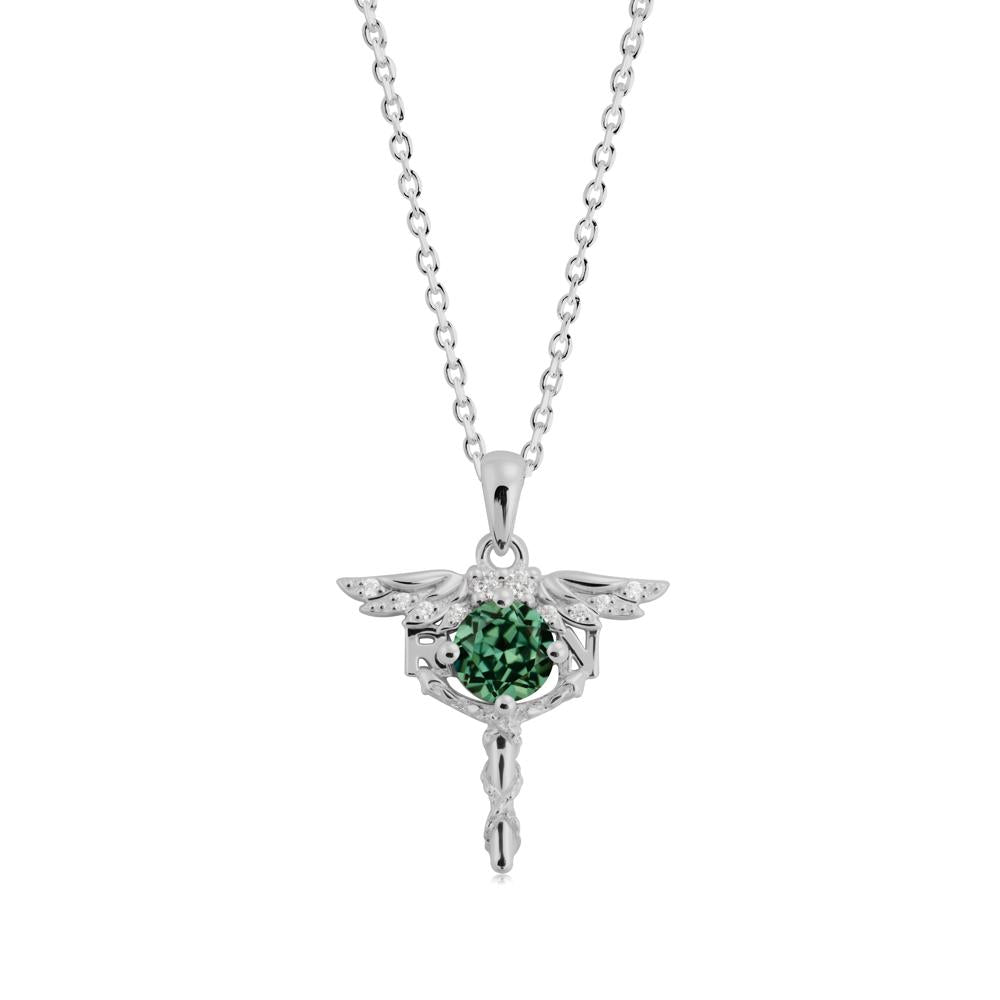 Green Sapphire Necklace for Registered Nurse Graduation - LUO Jewelry #metal_platinum