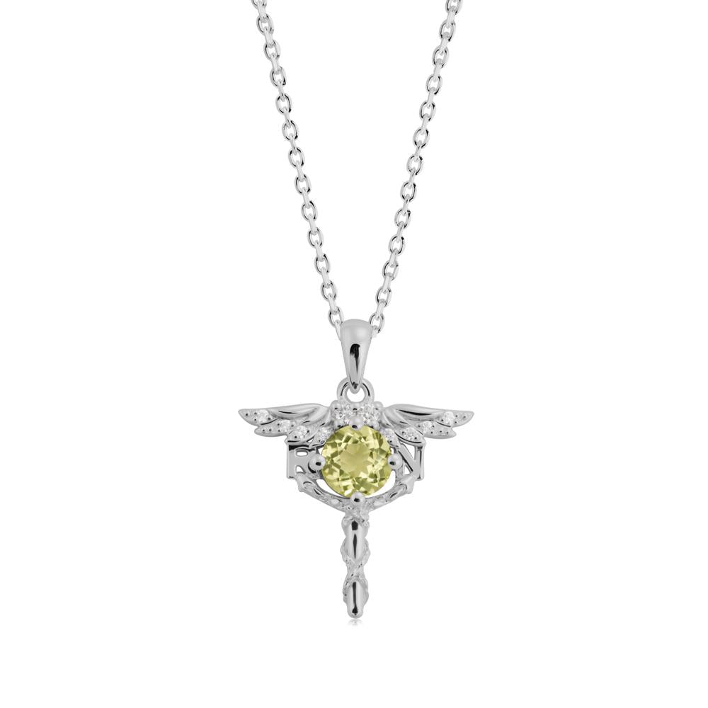 Lemon Quartz Rn Nurse Necklace - LUO Jewelry #metal_platinum