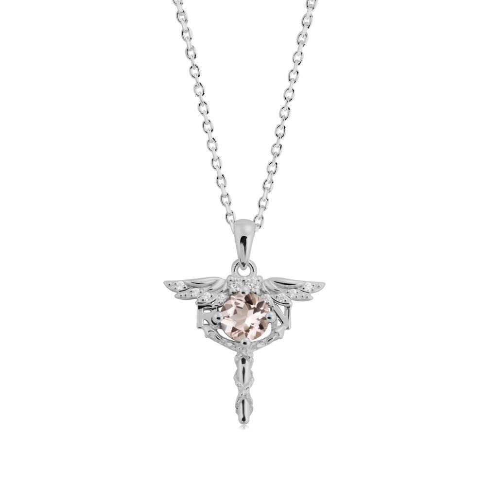 Morganite Necklace for Registered Nurse Graduation - LUO Jewelry #metal_platinum