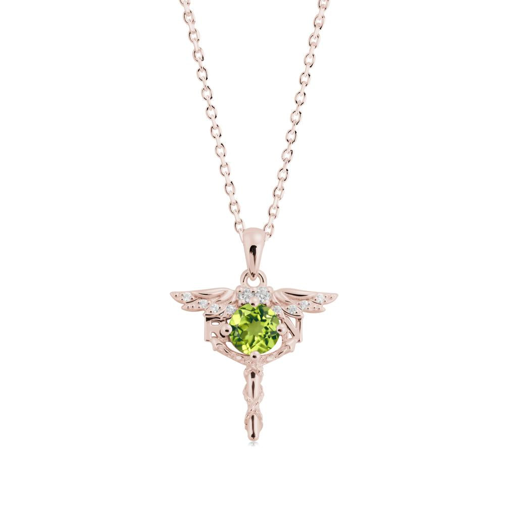 Peridot Registered Nurse Necklace - LUO Jewelry #metal_14k rose gold