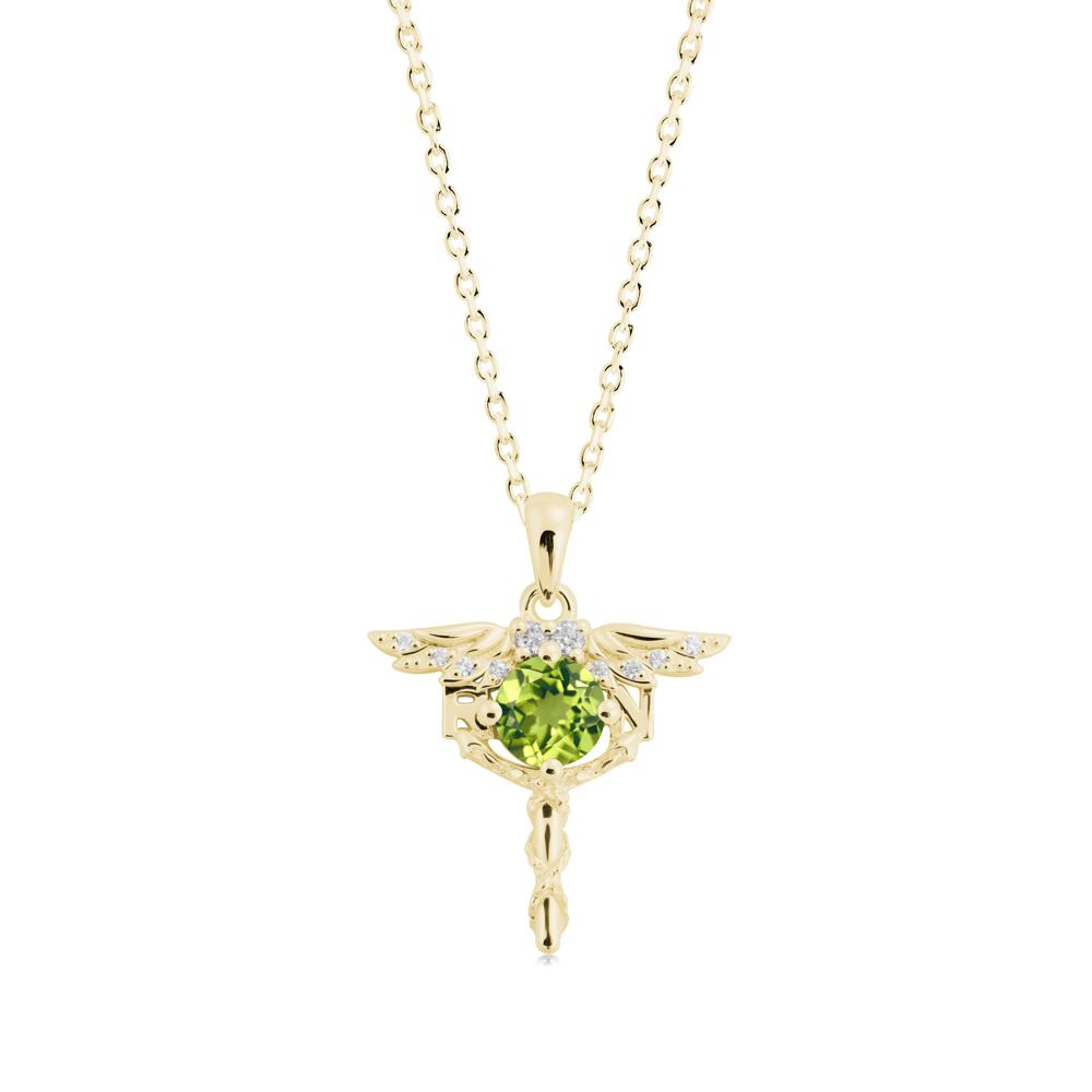 Peridot Registered Nurse Necklace - LUO Jewelry #metal_18k yellow gold