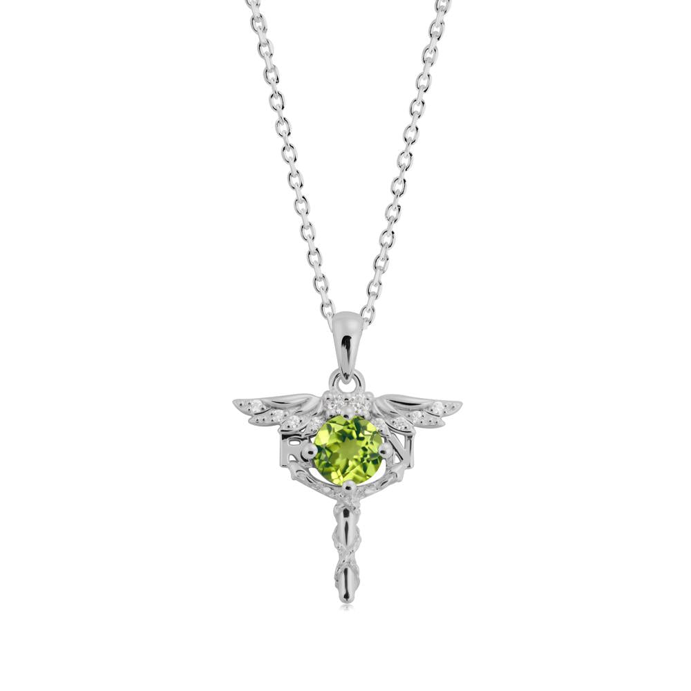 Peridot Registered Nurse Necklace - LUO Jewelry #metal_platinum