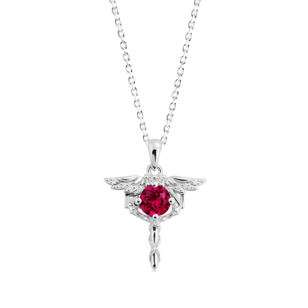 Ruby Necklace for Registered Nurse Graduation - LUO Jewelry #metal_sterling silver