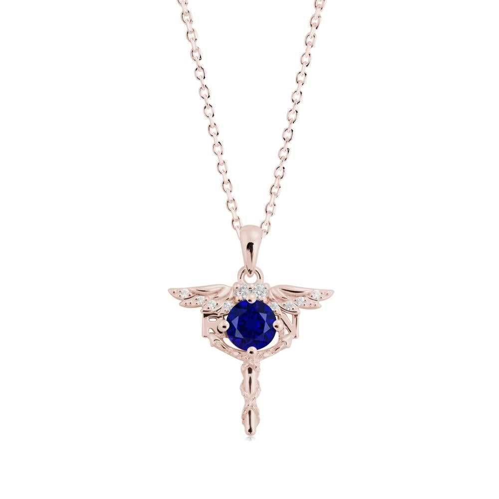 Sapphire Rn Nurse Necklace - LUO Jewelry #metal_14k rose gold