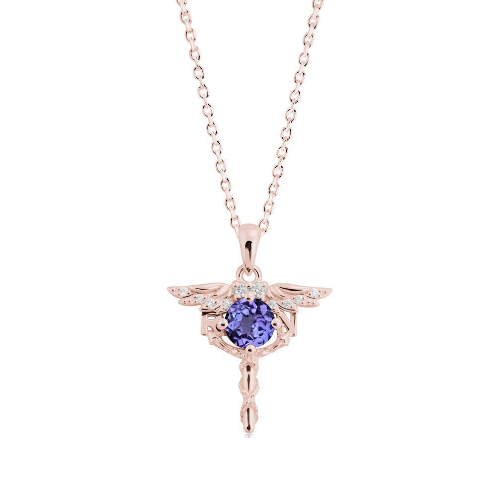 Tanzanite Rn Nurse Necklace - LUO Jewelry #metal_18k rose gold