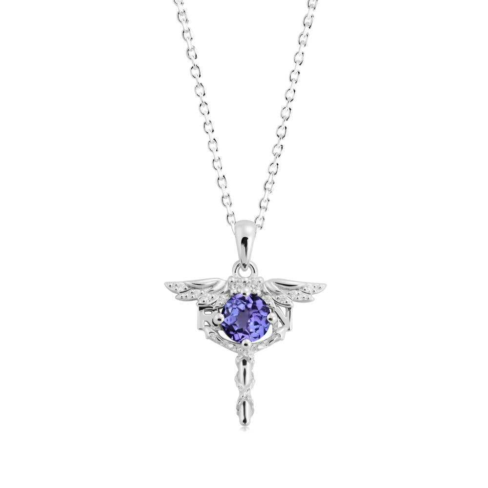 Tanzanite Rn Nurse Necklace - LUO Jewelry #metal_sterling silver