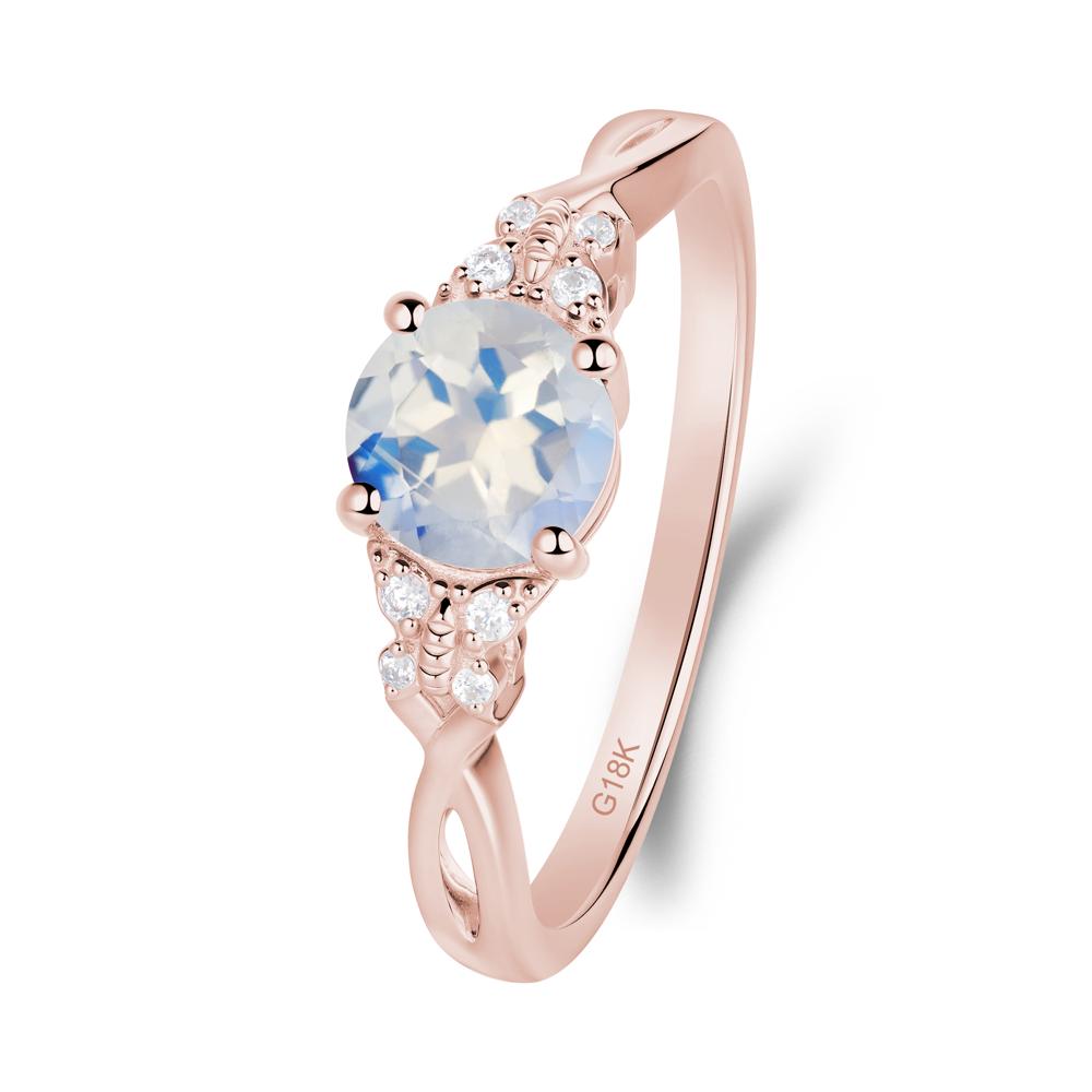 Round Moonstone Butterfly Ring - LUO Jewelry #metal_18k rose gold