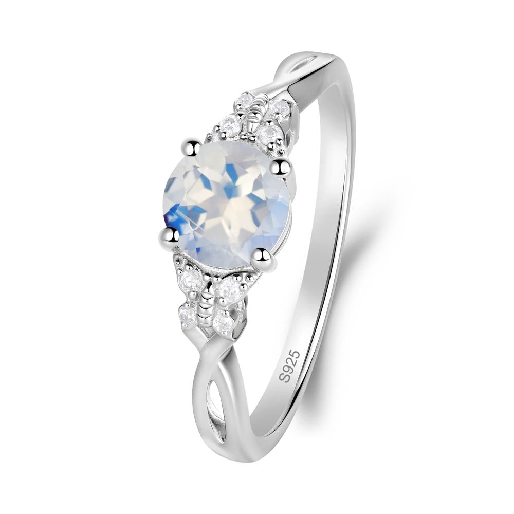 Round Moonstone Butterfly Ring - LUO Jewelry #metal_sterling silver