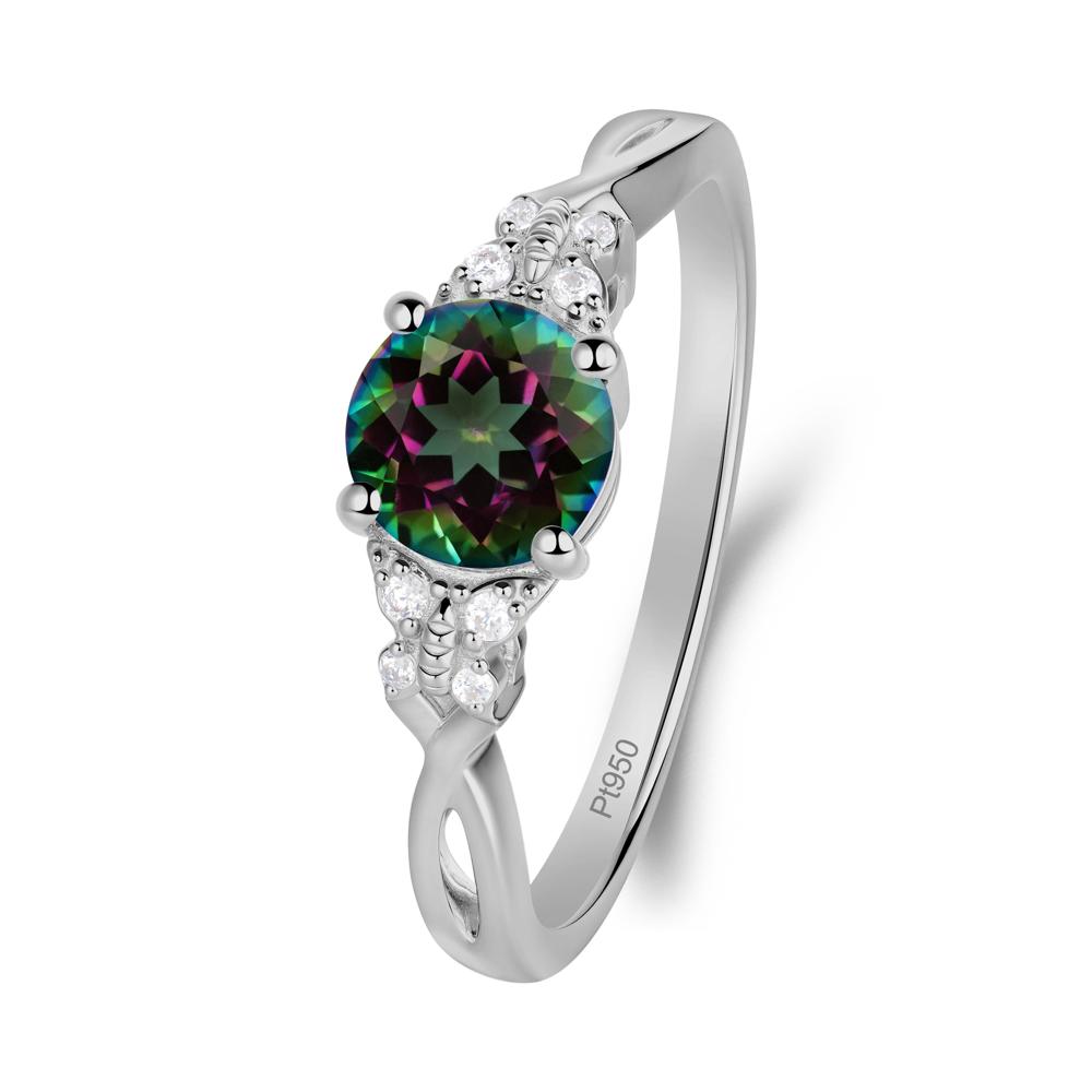 Round Mystic Topaz Butterfly Ring - LUO Jewelry #metal_platinum