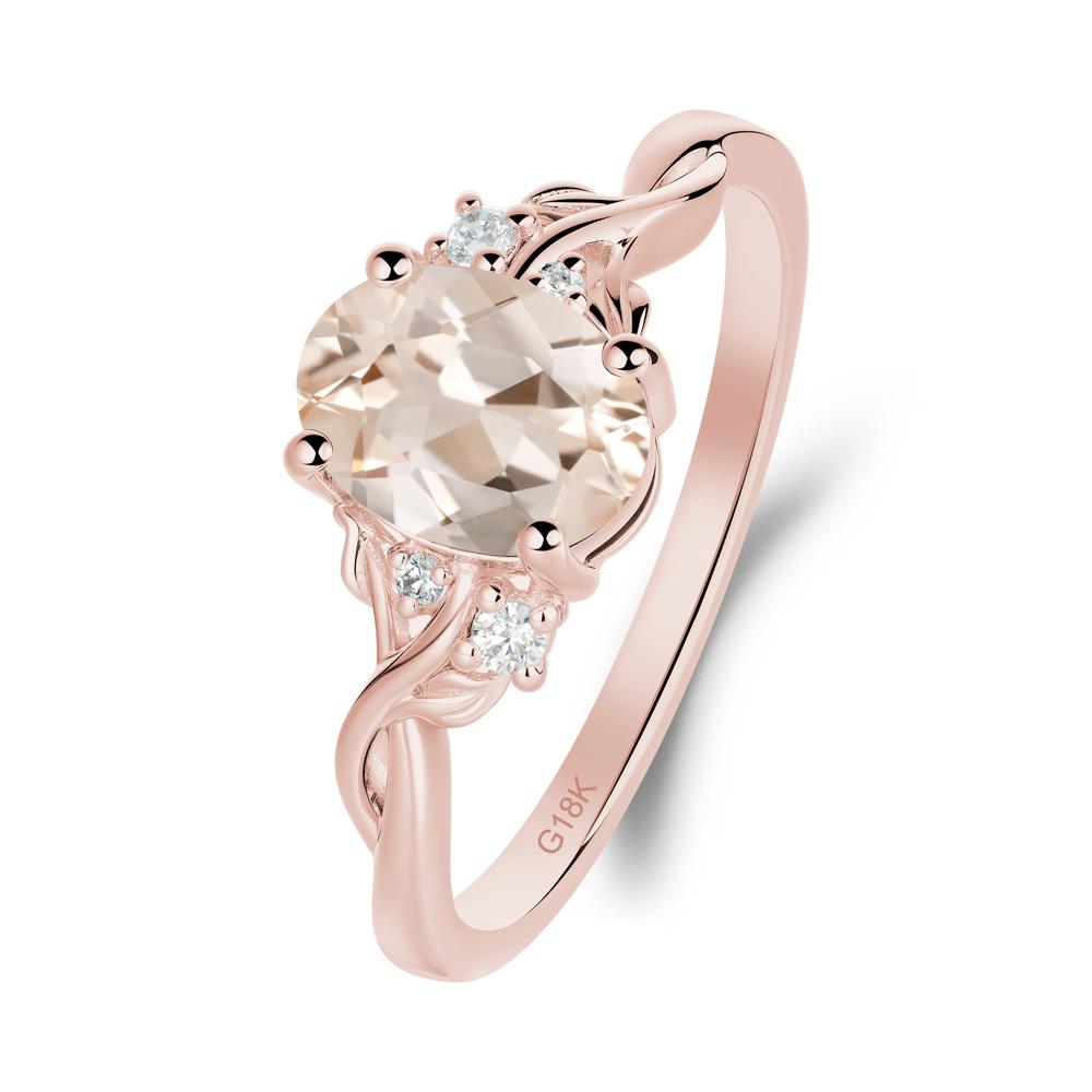 Leaf Inspired Twist Band Morganite Ring - LUO Jewelry #metal_18k rose gold