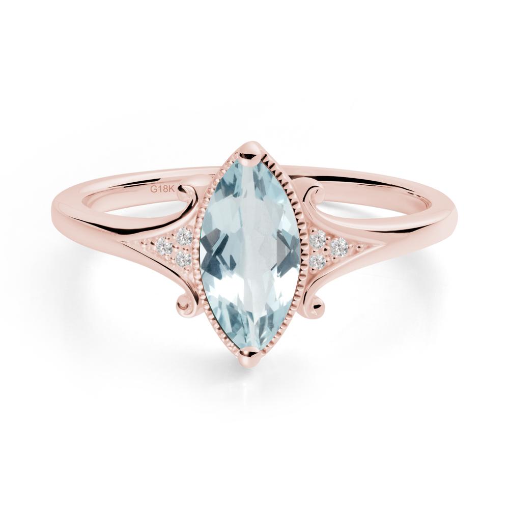 Scrollwork Marquise Aquamarine Ring - LUO Jewelry #metal_18k rose gold