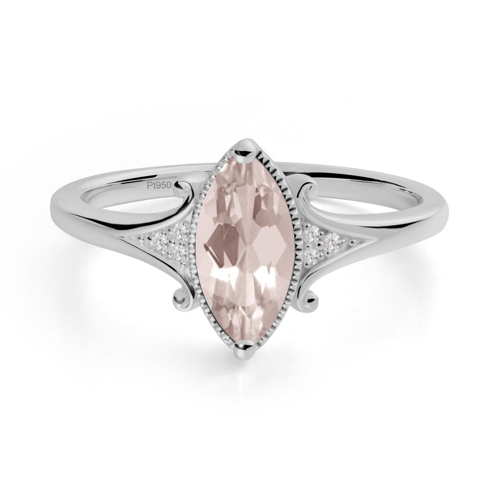 Scrollwork Marquise Morganite Ring - LUO Jewelry #metal_platinum
