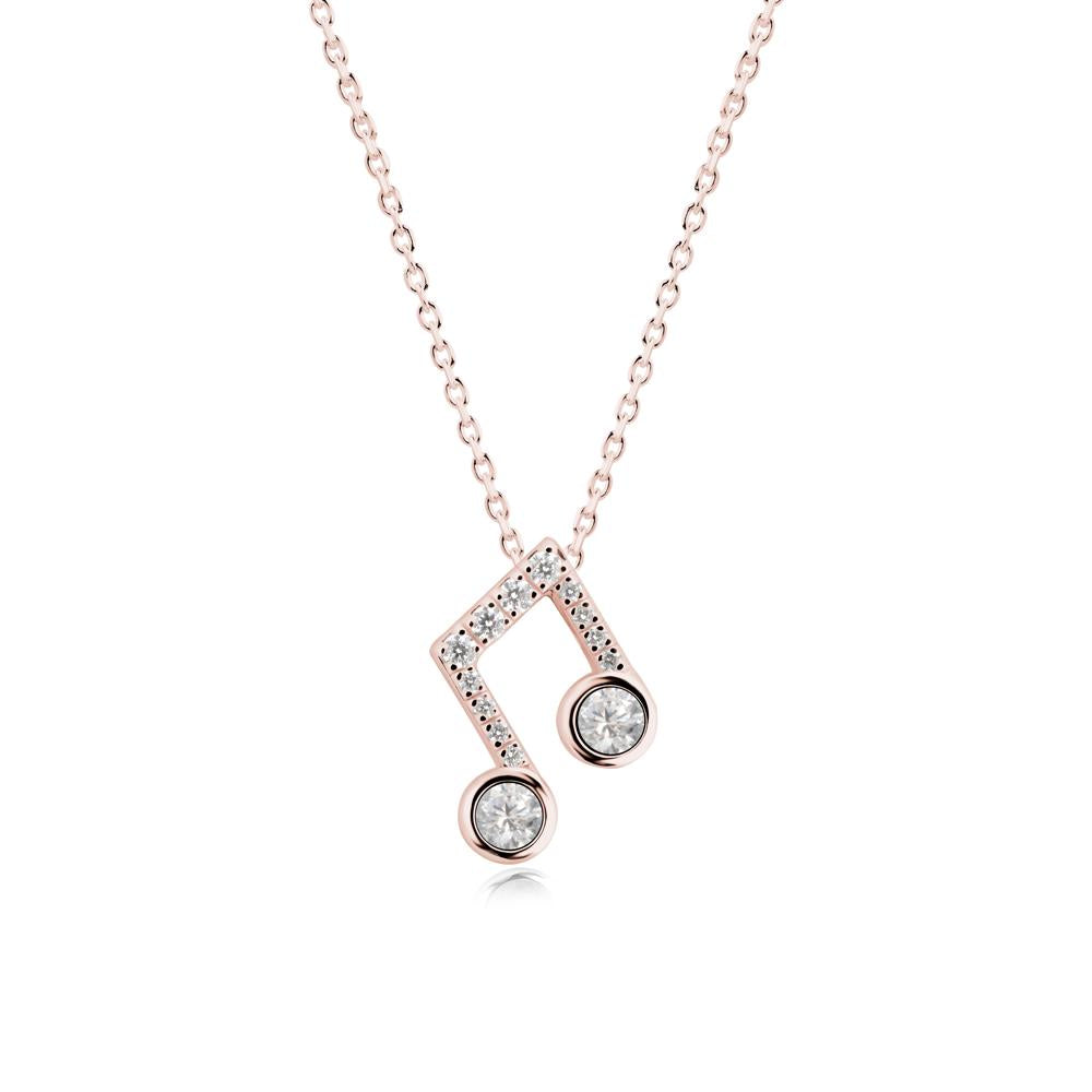 Musical Note  Inspired Cubic Zirconia Pendant - LUO Jewelry #metal_18k rose gold