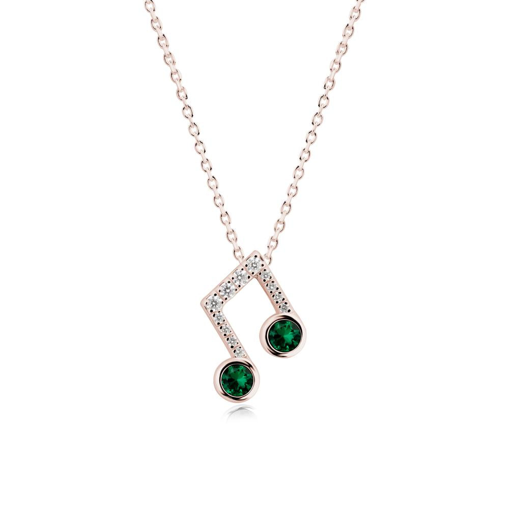 Musical Note  Inspired Emerald Pendant - LUO Jewelry #metal_14k rose gold
