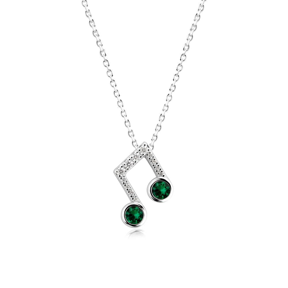 Musical Note  Inspired Emerald Pendant - LUO Jewelry #metal_14k white gold