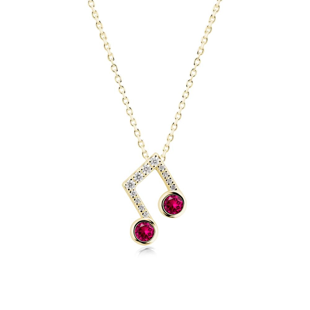 Ruby Musical Note Necklace - LUO Jewelry #metal_18k yellow gold