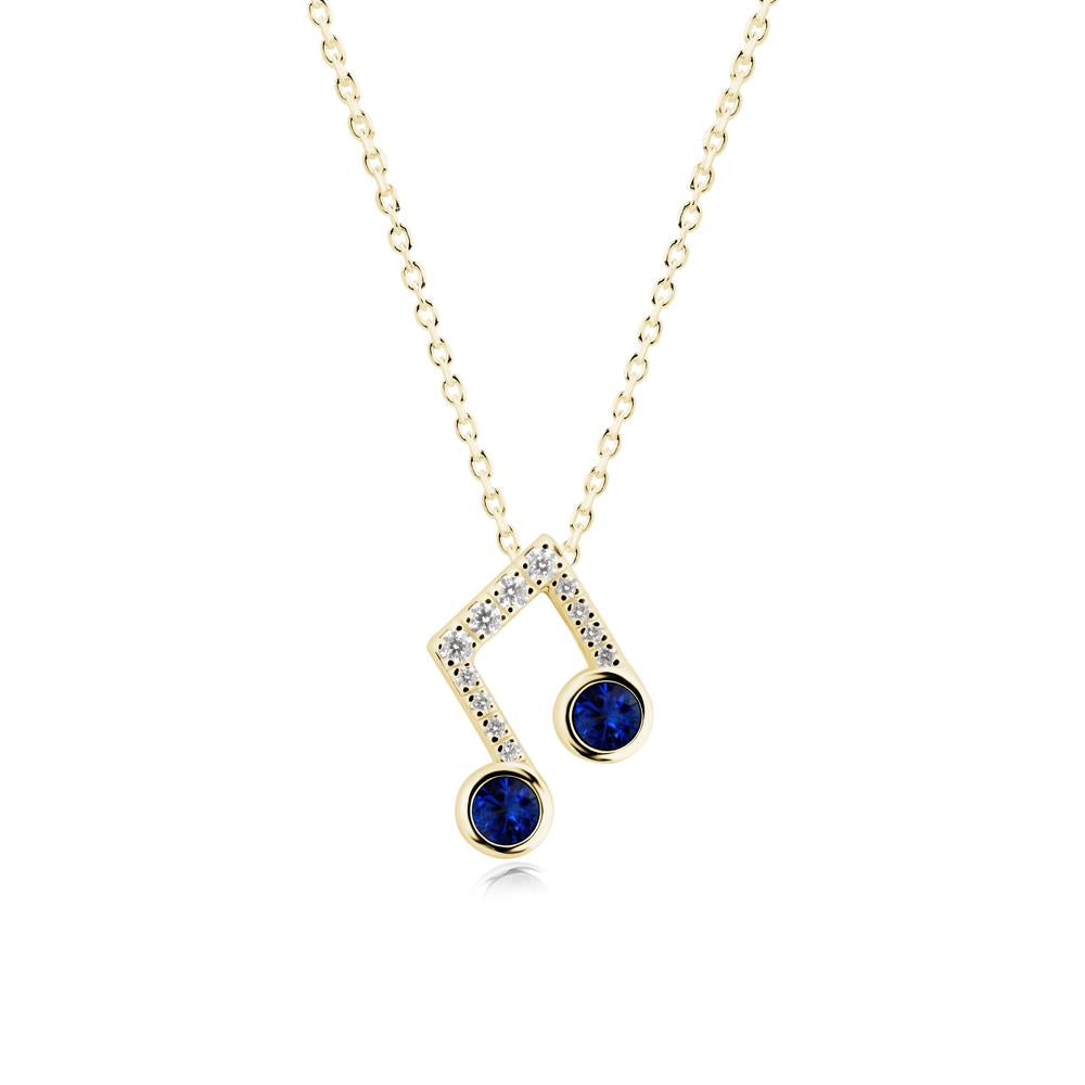 Sapphire Musical Note Necklace - LUO Jewelry #metal_18k yellow gold