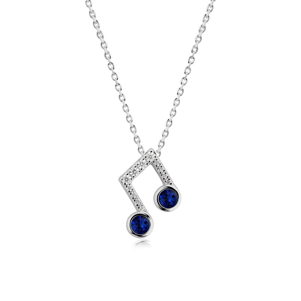 Sapphire Musical Note Necklace - LUO Jewelry #metal_platinum
