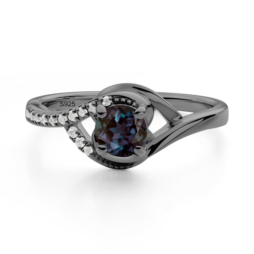 Alexandrite Swirl Bypass Ring - LUO Jewelry #metal_black finish sterling silver