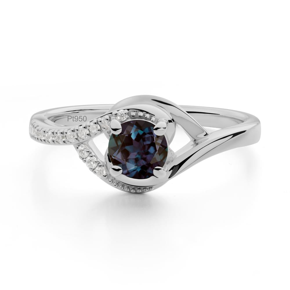 Alexandrite Swirl Bypass Ring - LUO Jewelry #metal_platinum