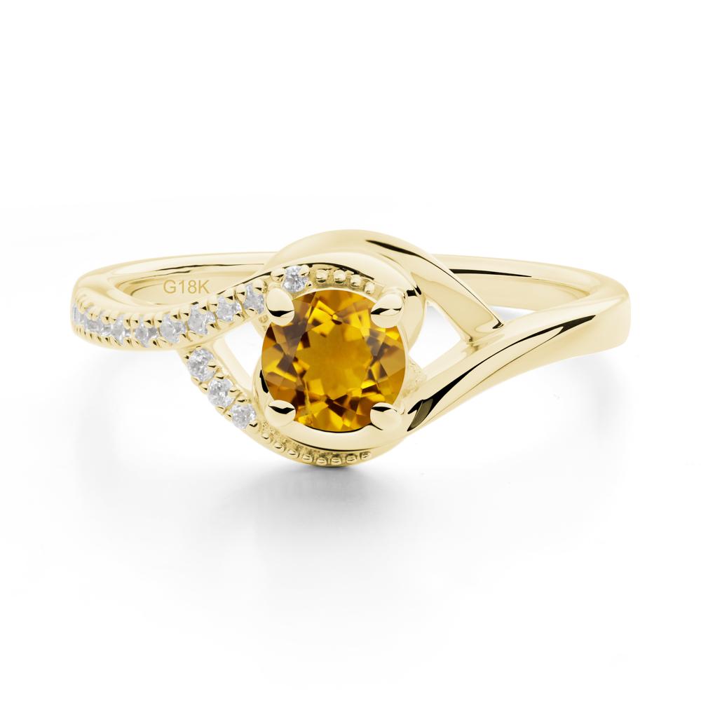 Citrine Swirl Bypass Ring - LUO Jewelry #metal_18k yellow gold