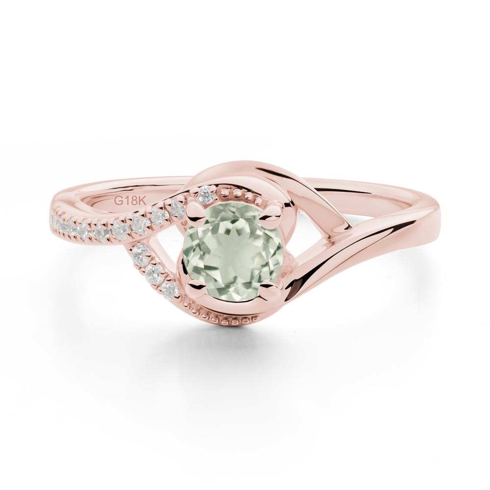 Green Amethyst Swirl Bypass Ring - LUO Jewelry #metal_18k rose gold