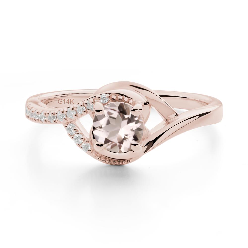 Morganite Swirl Bypass Ring - LUO Jewelry #metal_14k rose gold