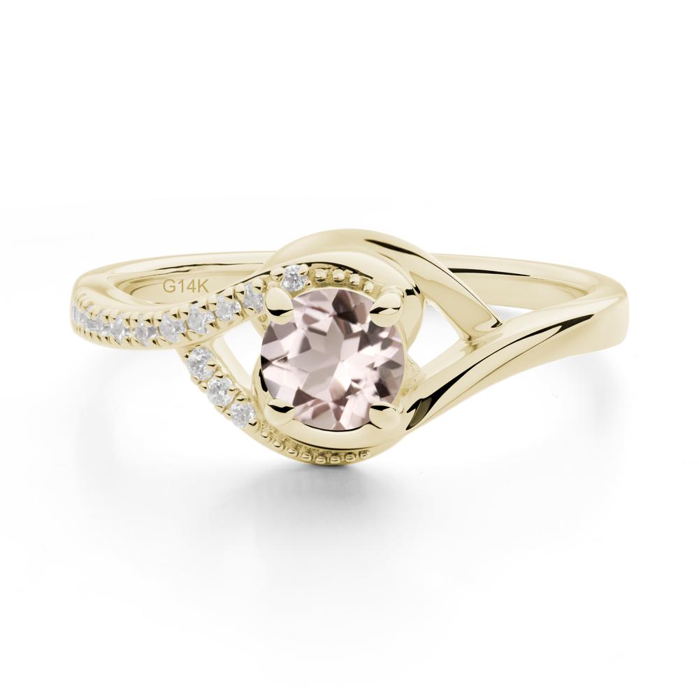 Morganite Swirl Bypass Ring - LUO Jewelry #metal_14k yellow gold